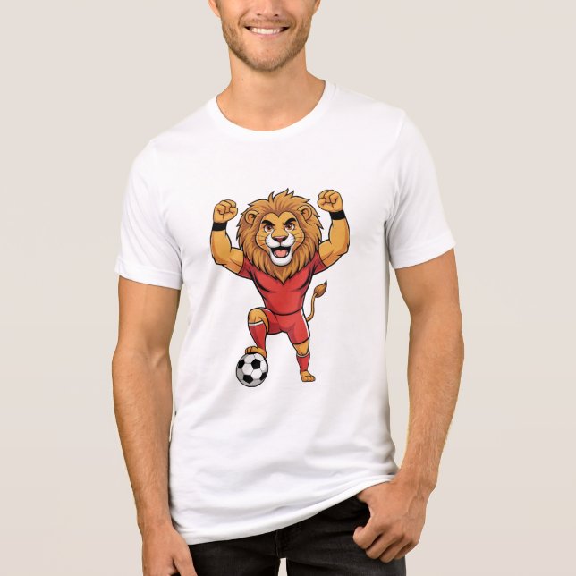 T-shirt En Tri-matière Funny Lion King plays football (Recto)