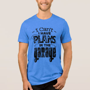 T-shirt En Tri-matière Funny Voiture Vélo Mécanique Garage Plan Vintage P