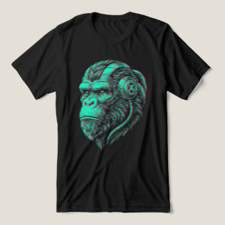T-shirt En Tri-matière Futuristic Cyberpunk Ape – Neon Glitch style 