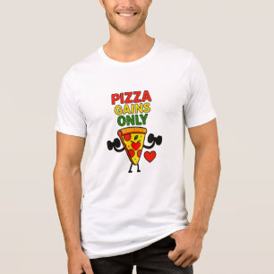 T-shirt En Tri-matière Gains de pizza seulement - Drôle Fitness Pizza Lov