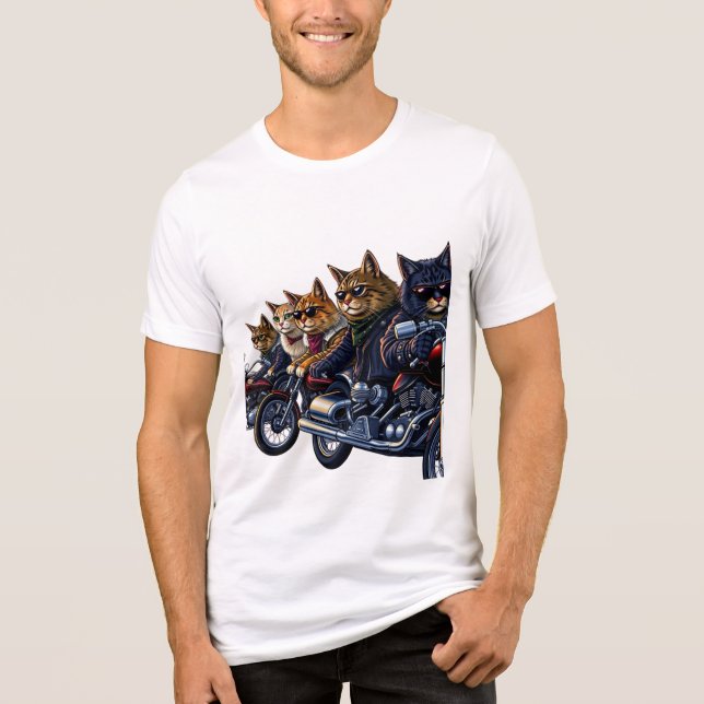 T-shirt En Tri-matière Gang Rebel Cat Biker (Recto)
