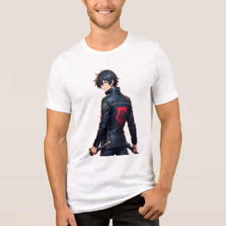 T-shirt En Tri-matière Garçon Anime Cool avec Épée et Veste Noire en Vill