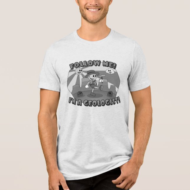 T-shirt En Tri-matière Géologue en dessin rétro (Recto)