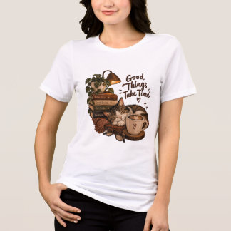T-shirt En Tri-matière Good Thing Take Time - Cozy Book Lover