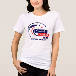 T-shirt En Tri-matière Graduate Bleu Rouge Blanc Graduation