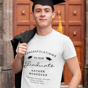 T-shirt En Tri-matière Graduation Casquette de script noir 2025