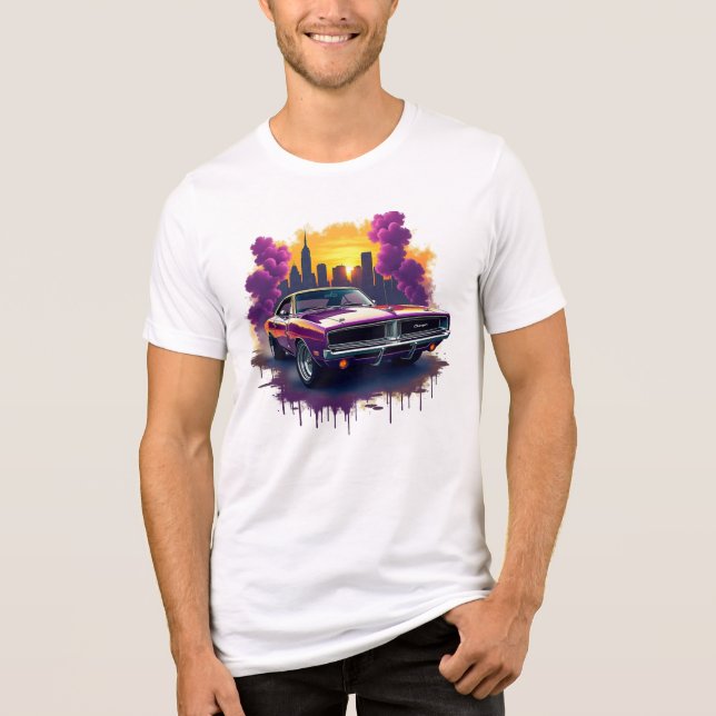 T-shirt En Tri-matière Graffiti Muscle Car (Recto)