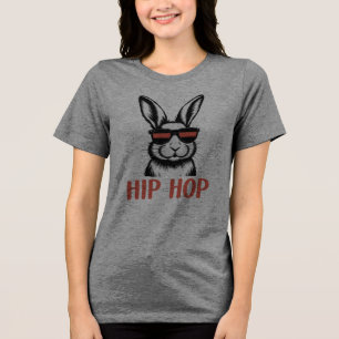 T-shirt En Tri-matière Graphique Hip Hop Lapin de Pâques