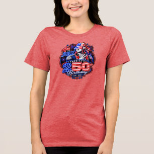T-shirt En Tri-matière Graphisme de feux d'artifice patriotique George Wa