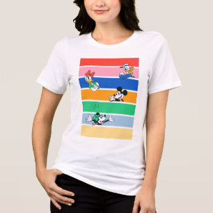 T-shirt En Tri-matière Graphisme rayé en couleur pop-out Mickey & ses ami