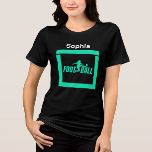 T-shirt En Tri-matière Green Football Player Girl, Birthday Girl Team