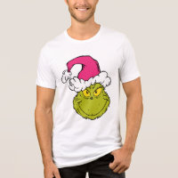 Grinch avec chapeau de Père Noël rose