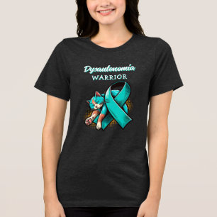 T-shirt En Tri-matière Guerrier de Dysautonomia POTS Ruban et chats en