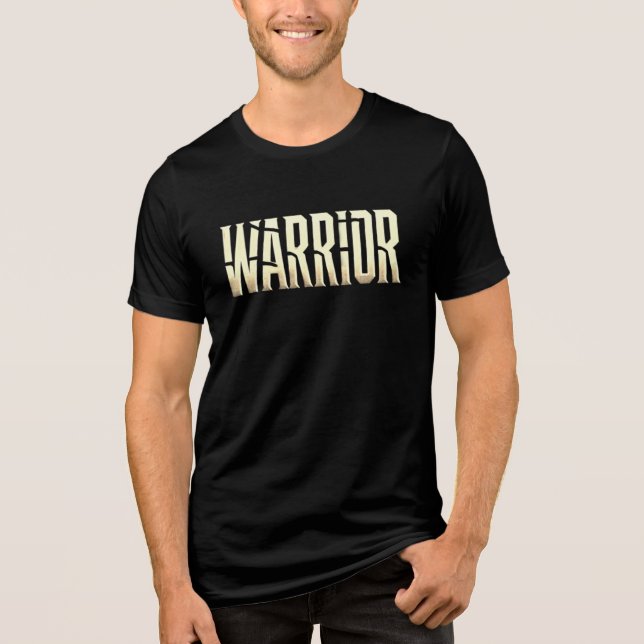 T-shirt En Tri-matière Guerrier d'or - Chemise en métal gras Tri-Blend (Recto)