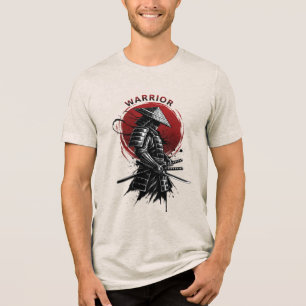 T-shirt En Tri-matière Guerrier Samouraï Soleil Levant Style Encre Japona