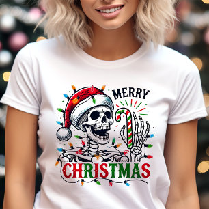 T-shirt En Tri-matière Guirlande de crâne de Joyeux Noël