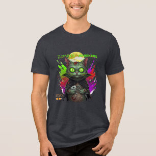 T-shirt En Tri-matière Halloween & Amoureux de les chats "Zombie Whiskers