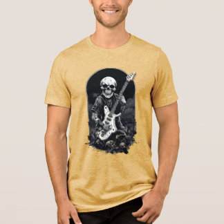 T-shirt En Tri-matière Halloween Squelette Guitariste - Rock and Roll Ban