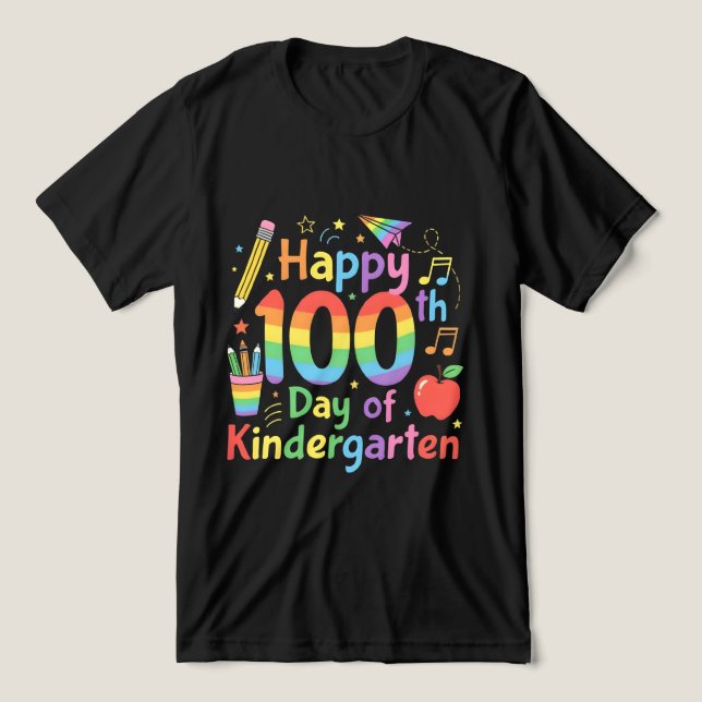 T-shirt En Tri-matière Happy 100th Day of Kindergarten (Design Recto)
