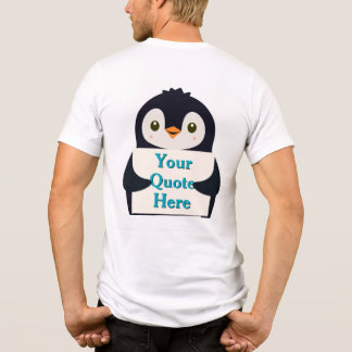 T-shirt En Tri-matière Happy penguin holding a sign to personalize