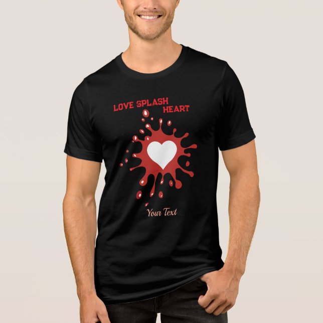 T-shirt En Tri-matière Heart Splash Art – Creative Love Expression Design (Recto)
