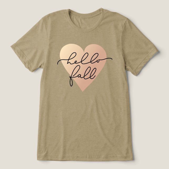 T-shirt En Tri-matière Hello Fall Love Heart (Design Recto)