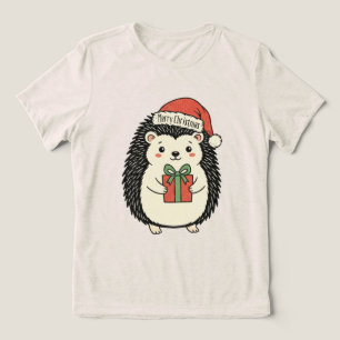 T-shirt En Tri-matière Hérisson Mignon Joyeux Noël
