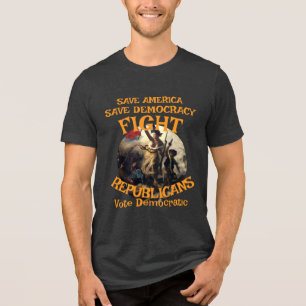 T-SHIRT  EN TRI-MATIÈRE HG CBP PATRIOTE FIERTE AMÉRICAINE FAMILLE 1776 ROU