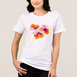 T-shirt En Tri-matière Hibiscus Floral Tropical Fleurs Hawaï en Live Aloh