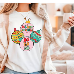 T-shirt En Tri-matière Ho Ho Ho Joyeux Noël Décorations Rétro