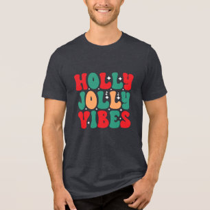 T-shirt En Tri-matière Holly Jolly Vibes Retro Vacances de Noël Super