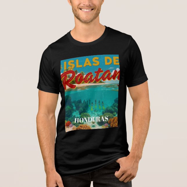 T-shirt En Tri-matière  Honduras ISLAS DE ROATAN Retro poster (Recto)