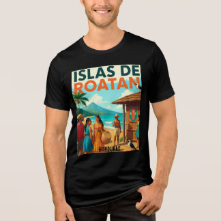 T-shirt En Tri-matière  Honduras ISLAS DE ROATAN Retro poster