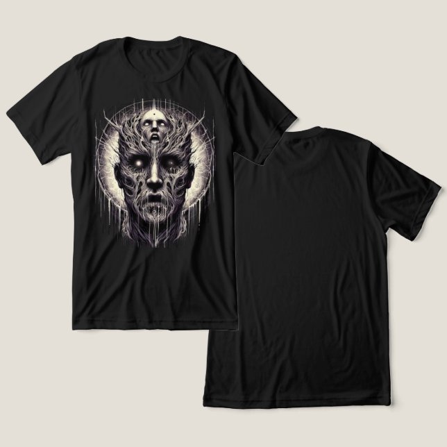 T-shirt En Tri-matière Horreur Eldritch : Crâne psychédélique & Racines A (Design Recto & Verso)