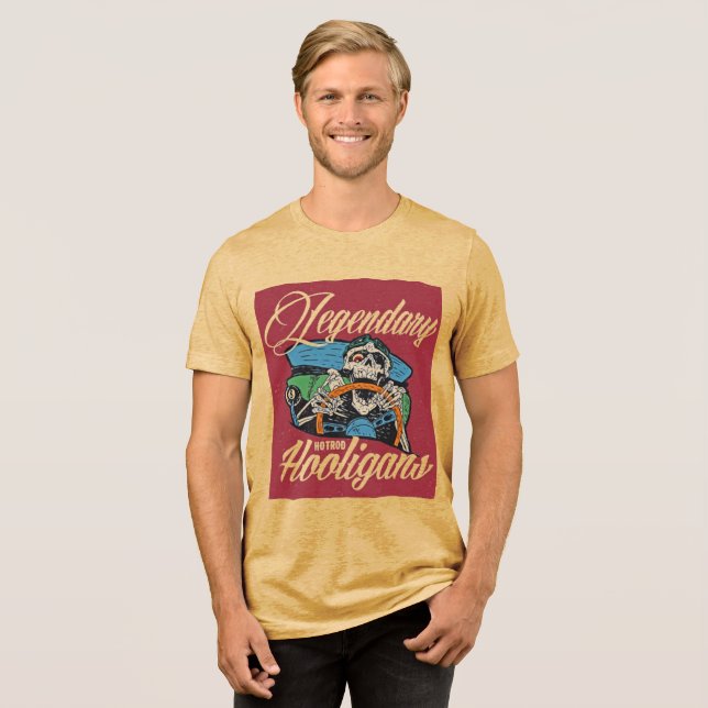 T-shirt En Tri-matière Hotrod Hooligans légendaires - Chemise Tri-Blend R (Recto plein)