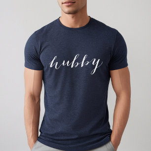 T-shirt En Tri-matière Hubby Moderne Écriture Blanche Hommes Navy