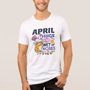 T-shirt En Tri-matière Hugs d'avril et nez mouillé - Cute chien et chat a