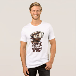T-shirt En Tri-matière Humour d'Adulte Qui Se Reconnaît Amoureux de Café