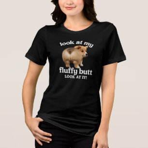 T-shirt En Tri-matière Humour de Cul de Corgi Drôle - Regardez Mon Cul Fl