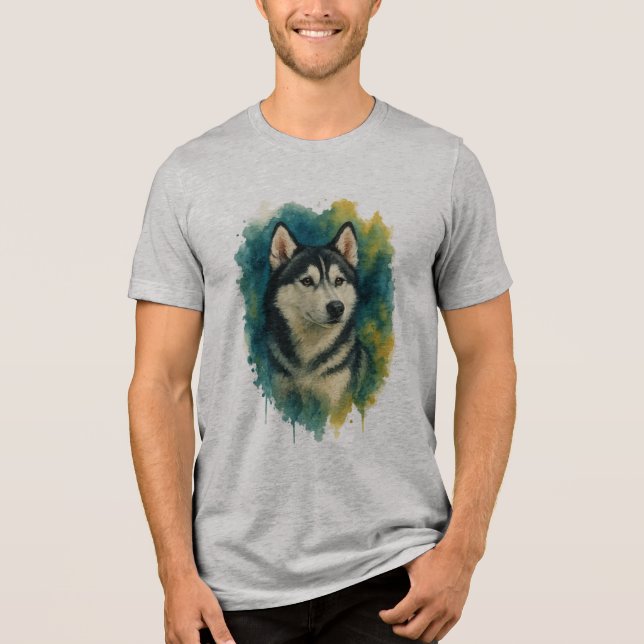 T-shirt En Tri-matière Husky Spirit Aquarelle Majesté (Recto)