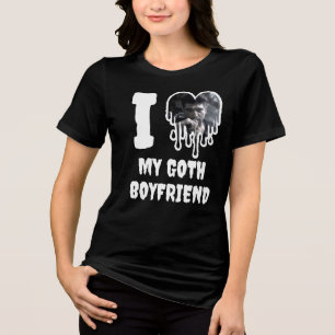 T-shirt En Tri-matière I Loth My Goth Boyfriend White Heart Photo