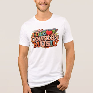 T-shirt En Tri-matière I Love Country Music - Retro Western Style Design