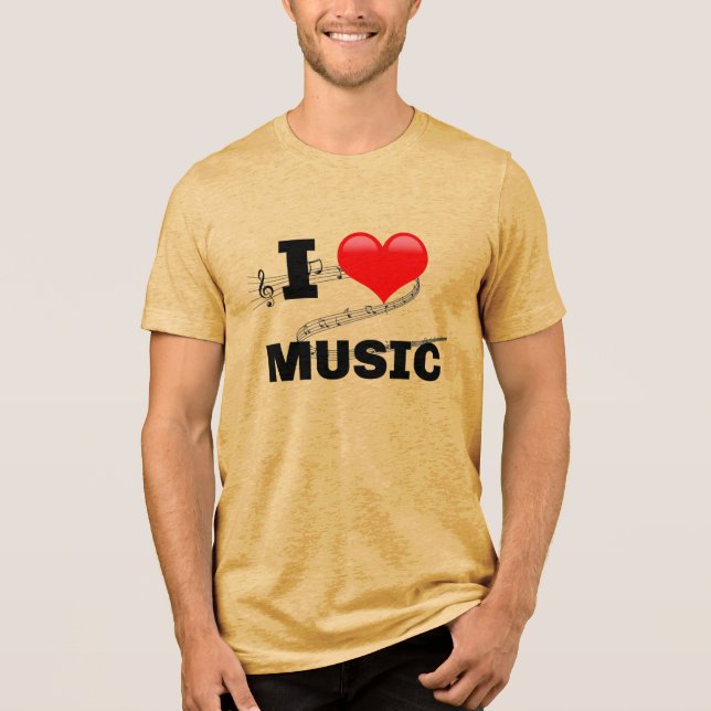 T-shirt En Tri-matière I Love Music T-Shirt (Recto)