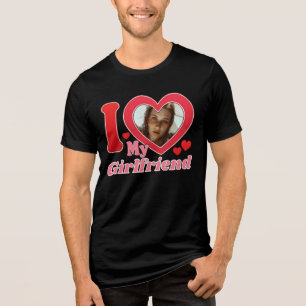 T-shirt En Tri-matière I Love My Girlfriend Petit ami Femme Mari Photo