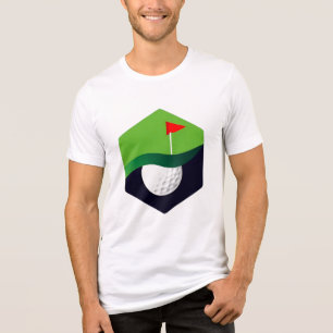 T-shirt En Tri-matière Icône de balle de golf stylisée avec fond vert