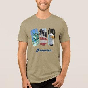 T-shirt En Tri-matière Icônes Américains Drapeau Aigle Statue