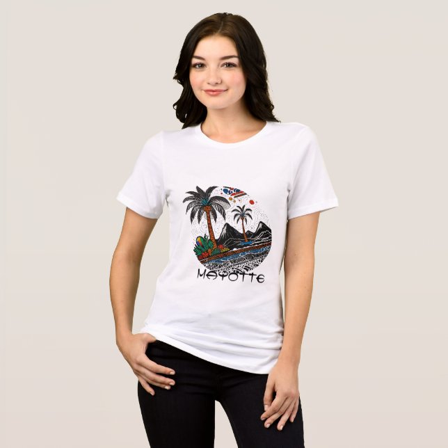 T-SHIRT  EN TRI-MATIÈRE ÎLE DE MAYOTTE (Recto plein)