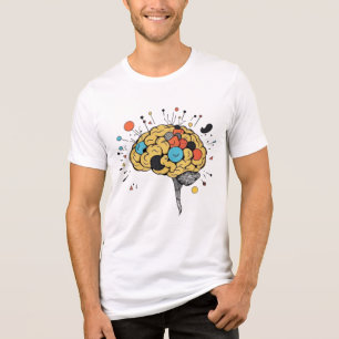 T-shirt En Tri-matière Illustration Abstraite de la Santé Mentale du Cerv