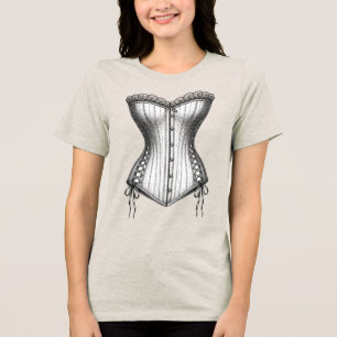 T-shirt En Tri-matière Illustration de corset Baby Shower Mariage Vintage
