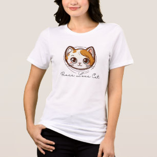 T-shirt En Tri-matière Illustration de visage de chat de dessin animé mig